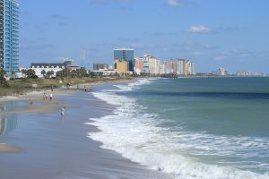 Myrtle beach coast shot from the the pier at 2nd ave north